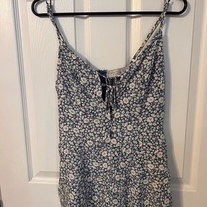 Dress forum romper blue with flowers size small
